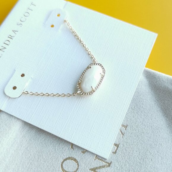 Kendra Scott Elisa Gold White Pearl Necklace - Picture 2 of 3